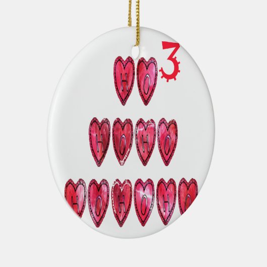 Het Ho Ho Hearts Collectie. Keramisch Ornament (Rechts)