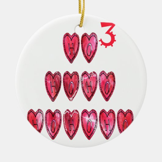 Het Ho Ho Hearts Collectie. Keramisch Ornament (Voorkant)