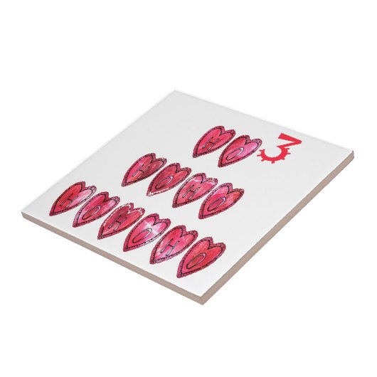 Het Ho Ho Hearts Collectie. Tegeltje (Zijkant)