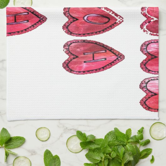 Het Ho Ho Hearts Collectie. Theedoek (Gevouwen)