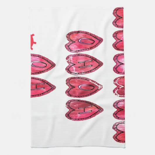 Het Ho Ho Hearts Collectie. Theedoek (Verticaal)