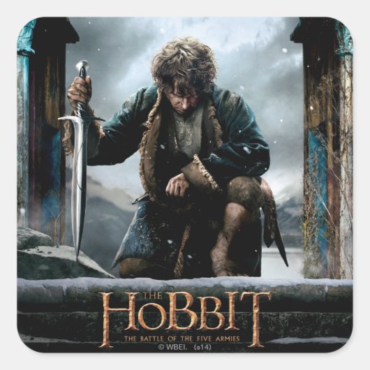 Het Hobbit - BILBO BAGGINS™ Movie Poster Vierkante Sticker (Voorkant)