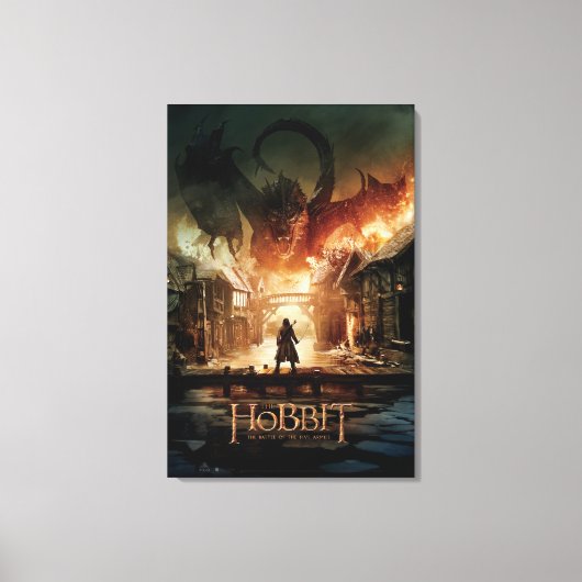 Het Hobbit - Laketown Movie Poster Canvas Afdruk (Voorkant)