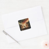 Het Hobbit - Laketown Movie Poster Vierkante Sticker (Envelop)