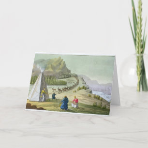 Het hoedende Rendier, Lapland, plateert 47 van 'Le Feestdagen Kaart