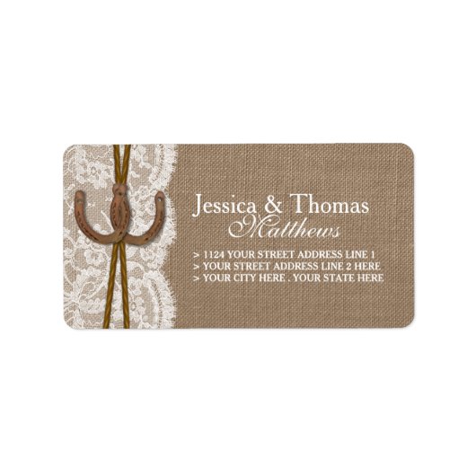 Het Hoefijzer Rustic Wedding Collectie Etiket (Voorkant)