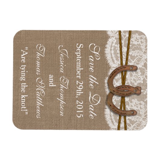 Het Hoefijzer Rustic Wedding Collectie Magneet (Horizontaal)