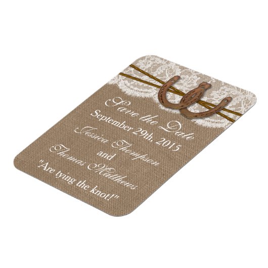 Het Hoefijzer Rustic Wedding Collectie Magneet (Linkerzijde)