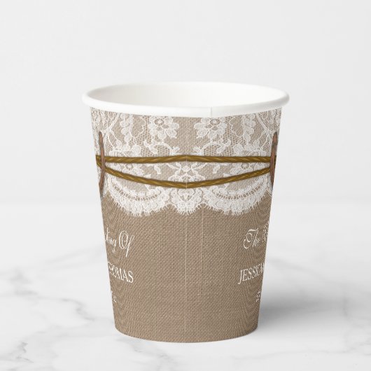 Het Hoefijzer Rustic Wedding Collectie Papieren Bekers (Rechts)