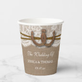 Het Hoefijzer Rustic Wedding Collectie Papieren Bekers (Voorkant)
