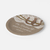 Het Hoefijzer Rustic Wedding Collectie Papieren Bordje (Gekanteld)