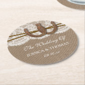 Het Hoefijzer Rustic Wedding Collectie Ronde Kartonnen Onderzetter (Gebogen)