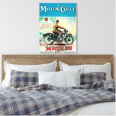 Het Hoesje Motor Cycle Magazine Canvas Afdruk (Insitu (Slaapkamer))