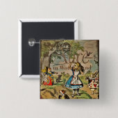 Het Hoesje van Alice en van Vrienden in nood Vierkante Button 5,1 Cm (Voorkant /achterkant)
