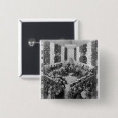 Het Hof van Justitie Vierkante Button 5,1 Cm (Voorkant /achterkant)