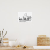 Het hoge kruis en de kerk Donaghmore County Tyrone Poster (Keuken)