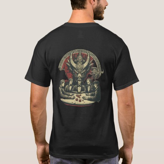 Het hol van de draak dobbelsteen t-shirt (Achterkant)