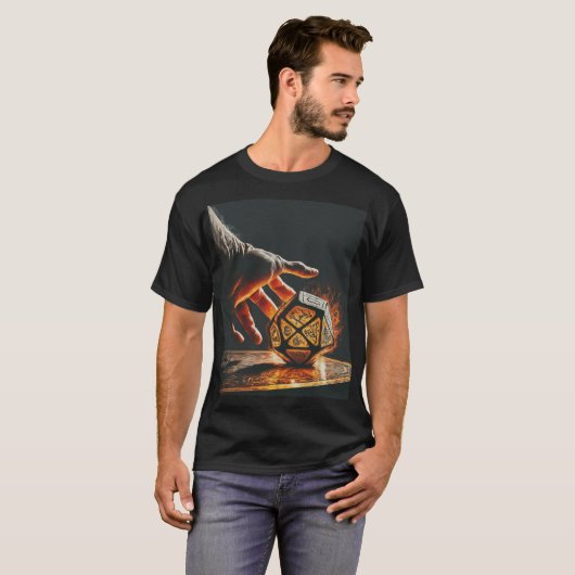 Het hol van de draak dobbelsteen t-shirt (Voorkant volledig)