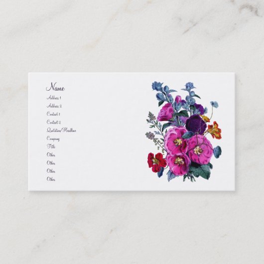 Het Hollyhocks Collectie Visitekaartje (Voorkant)