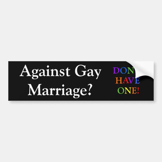 Het homohuwelijk? bumpersticker (Voorkant)