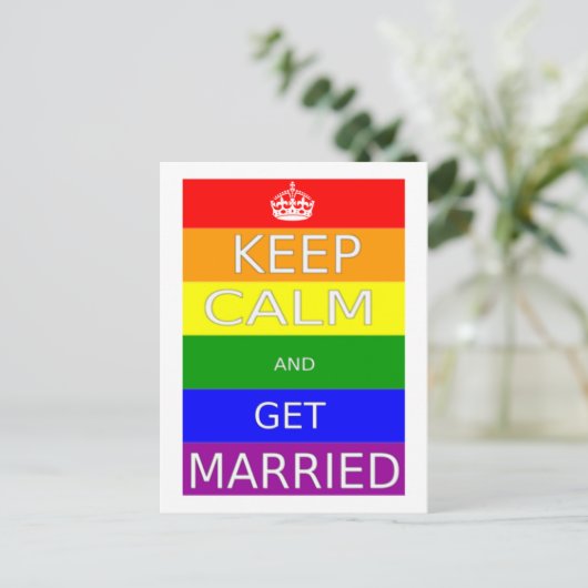 Het homohuwelijk houdt rustig en trouwen - Briefka Briefkaart (Staand voorkant)