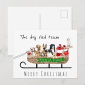 Het hondenhondenteam santa sleigh kerry kerst briefkaart (Voorkant / Achterkant)
