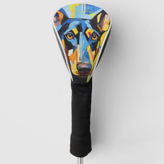 Het hondenportret 005 van Doberman - Sable Gabriel Golfheadcover (Voorkant)