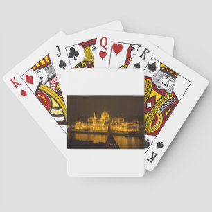 Het Hongaarse Parlement 's nachts Boedapest Pokerkaarten