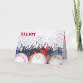 Het honkbal ploetert Bar mitswa dankt u kaardt Notitiekaartje (Voorkant)