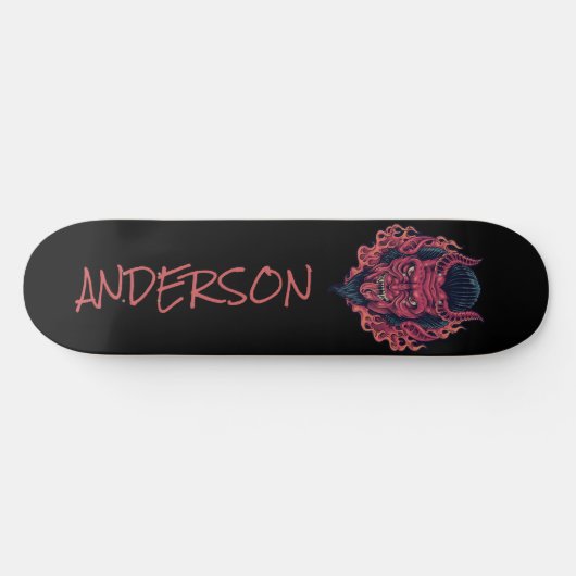 Het hoofd Rode demon ontroert gepersonaliseerd ska Persoonlijk Skateboard (Horizontaal)