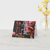 Het Hoofd van Boedha met Rode Bladeren Kaart (Gele Bloem)