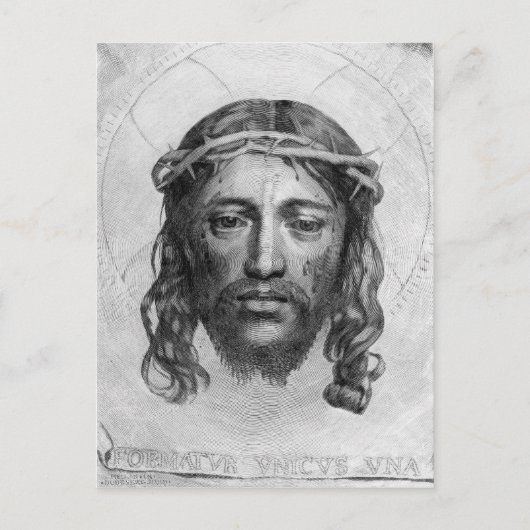 Het hoofd van Christus, 1735 Briefkaart (Voorkant)