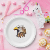 Het hoofd van de Bald Eagle Papieren Bordje (Feest)