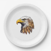 Het hoofd van de Bald Eagle Papieren Bordje (Voorkant)