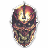 Het hoofd van de duivel ziet er woedend en angstaa sticker (Voorkant)