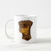 Het Hoofd van Doberman, Rood, Uncropped Koffiemok (Links)