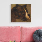 Het hoofd van een buldog (door Théodore Géricault) Canvas Afdruk (Insitu (Woonkamer))