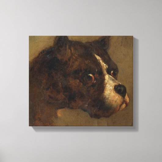 Het hoofd van een buldog (door Théodore Géricault) Canvas Afdruk (Voorkant)