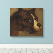 Het hoofd van een buldog (door Théodore Géricault) Canvas Afdruk (Insitu (Houten vloer))
