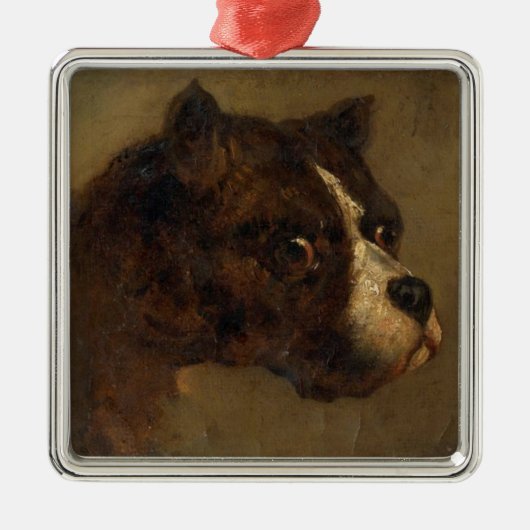 Het hoofd van een buldog (door Théodore Géricault) Metalen Ornament (Voorkant)