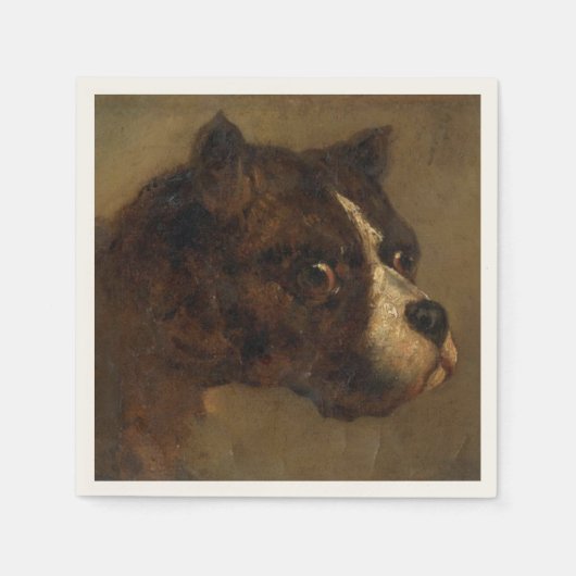 Het hoofd van een buldog (door Théodore Géricault) Servet (Voorkant)
