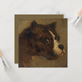 Het hoofd van een Bulldog Kaart (Voorkant / Achterkant in situ)