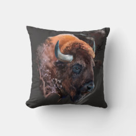 Het hoofd van een Europese bizon Kussen