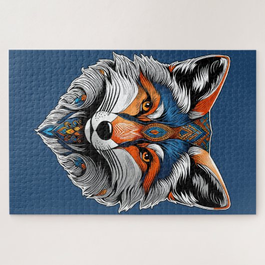 Het hoofd van een knappe vos legpuzzel (Horizontaal)