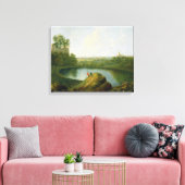 Het hoofd van het meer van Nemi (olie op het canva Canvas Afdruk (Insitu (Woonkamer))