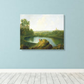 Het hoofd van het meer van Nemi (olie op het canva Canvas Afdruk (Insitu (Houten vloer))