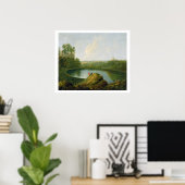 Het hoofd van het meer van Nemi (olie op het canva Poster (Thuiskantoor)