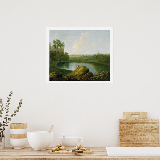 Het hoofd van het meer van Nemi (olie op het canva Poster (Keuken)