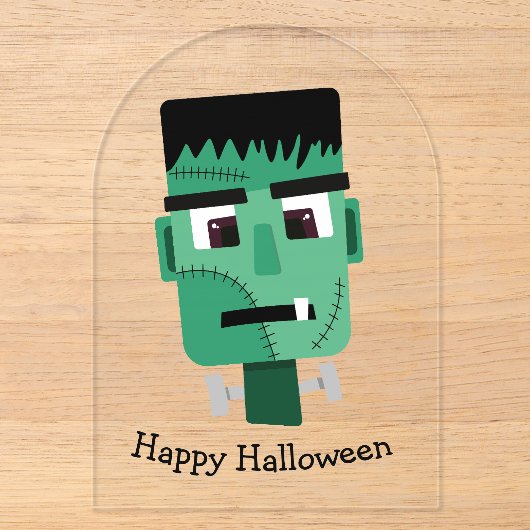 Het hoofd van het monster van Frankenstein Acryl Uitnodigingen (Voorkant)