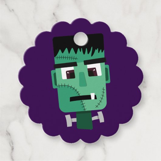 Het hoofd van het monster van Frankenstein Bedankjes Labels (Voorkant)